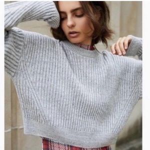 Urban Outfitters Grey Cropped Sweater